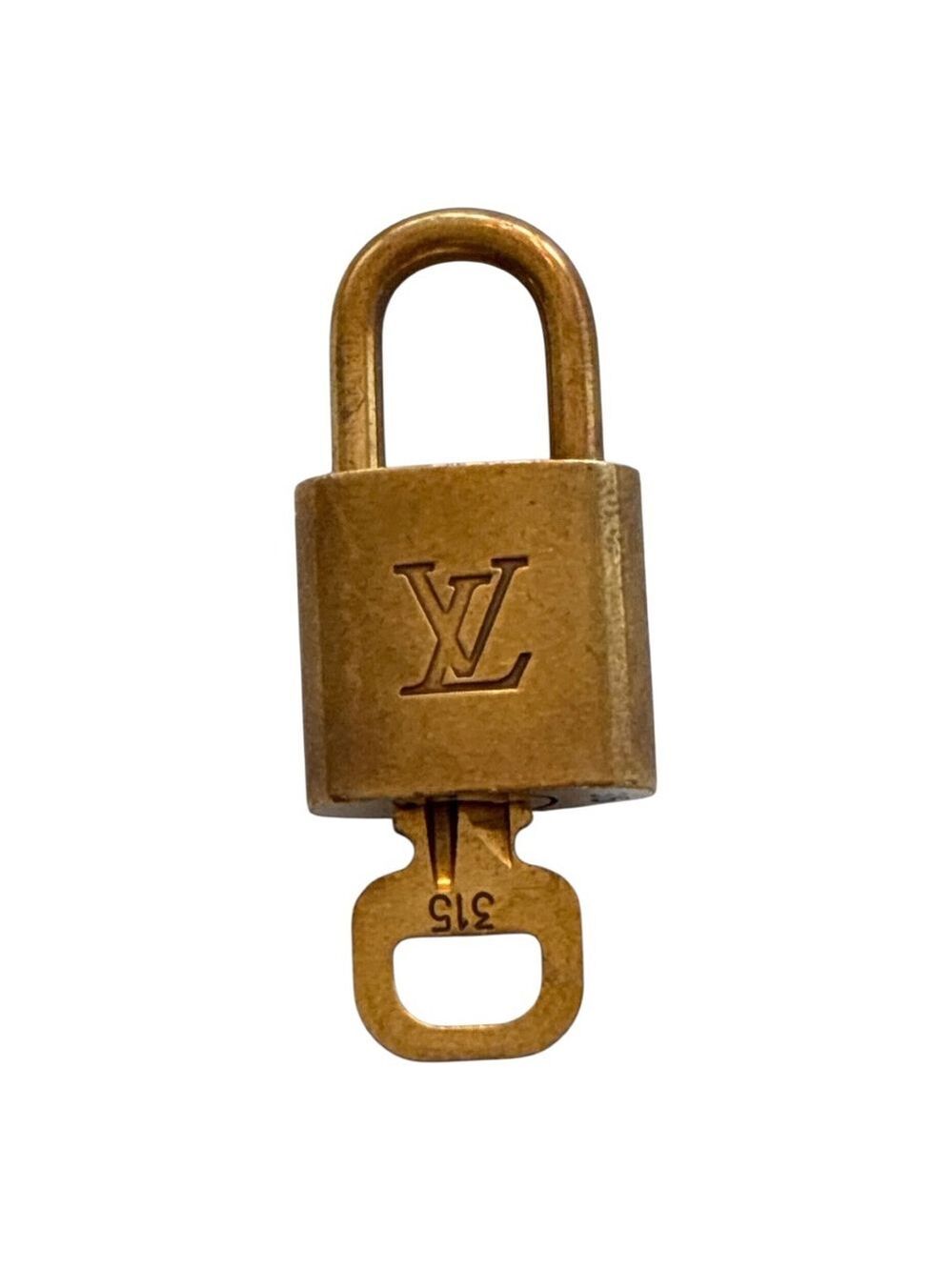 Louis Vuitton Gold Tone Lock & Key Set One Size #315